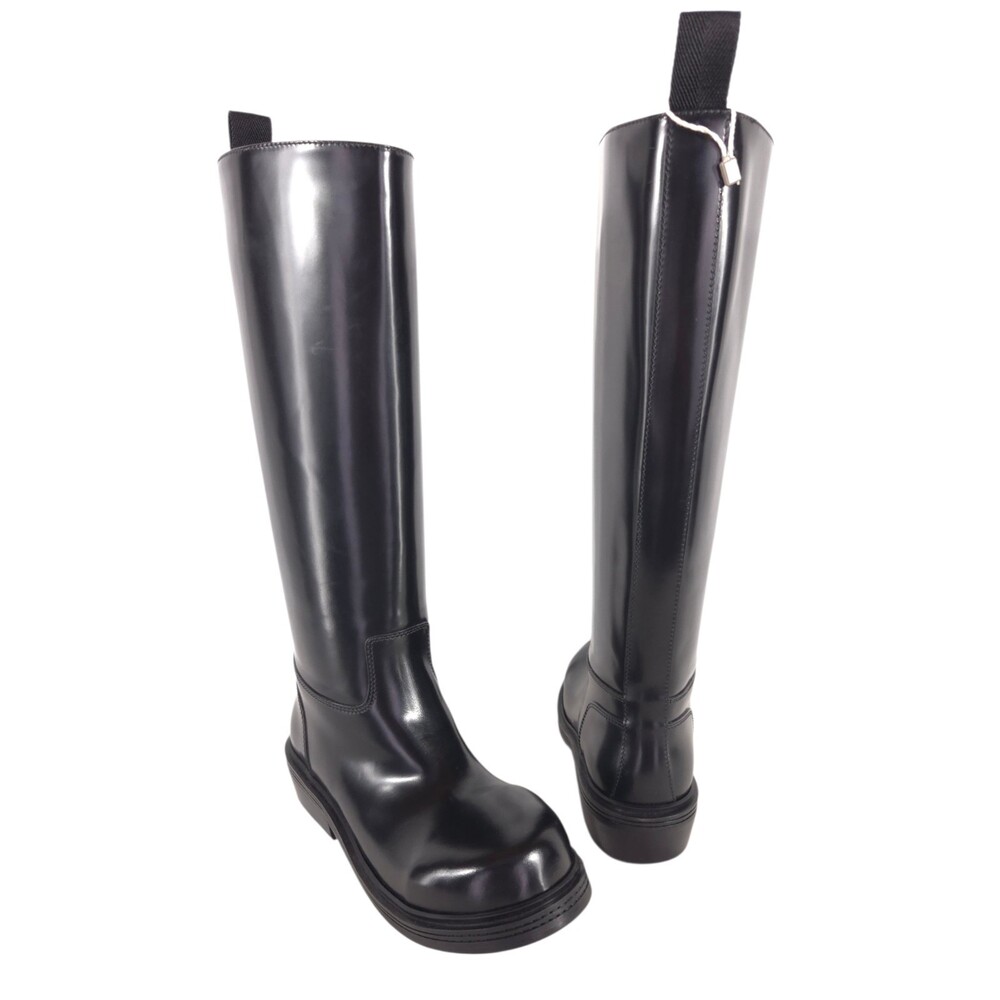 Bottega Veneta Lug Leather Knee High Boots US 9 EU 39 Womens Black $1450
